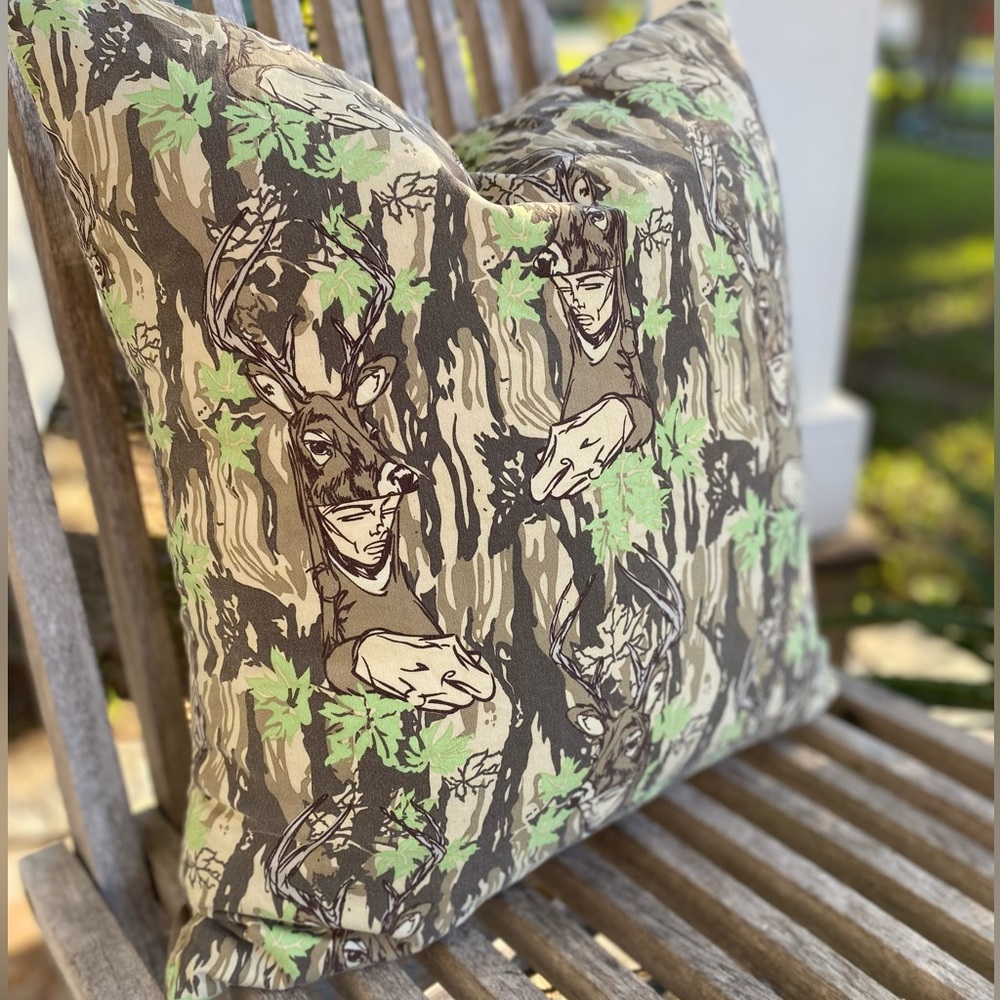 Sam Flores Upper Playground Fifty24SF Camouflage Cotton Throw Pillow circa 2006